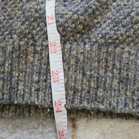 Tommy Bahama Shawl Collar Merino Wool Linen Blend Sweater L Boxy Fit Gray Brown - Picture 6 of 8